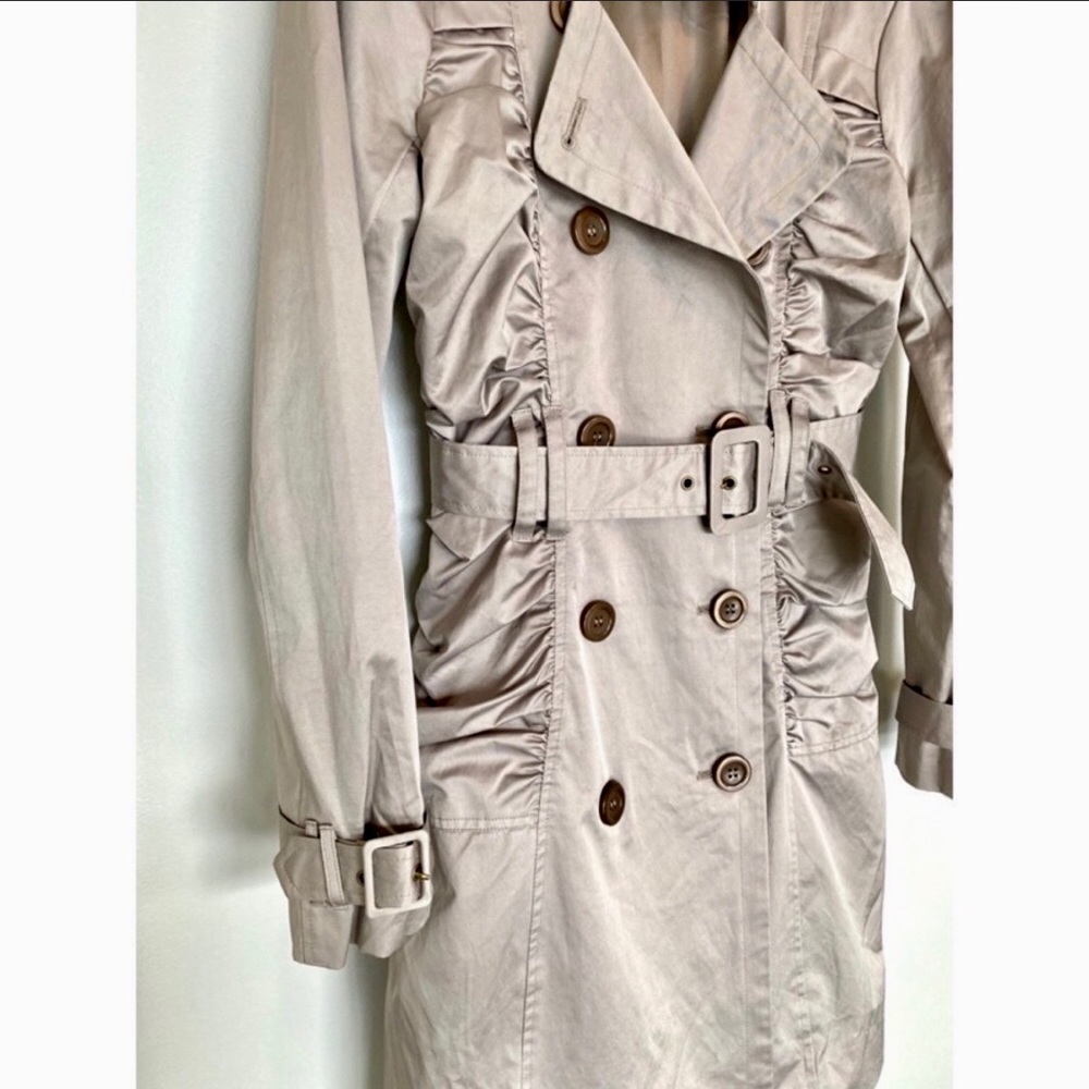 bebe Ruffled Trench Coat - Picture 5 of 7
